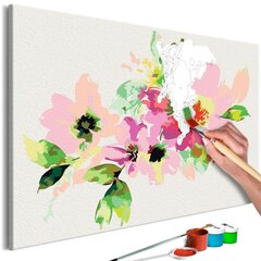 Tee ise - maal lõuendil - Värvilised lilled 60x40 cm hind ja info | Maalimiskomplektid numbrite järgi | hansapost.ee