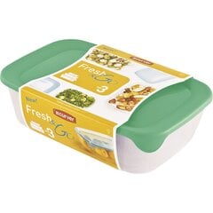 Набор пищевых контейнеров прямоугольник 2+1+0.5 л FreshGo mix, 4 шт. цена и информация | Контейнеры для хранения продуктов | hansapost.ee