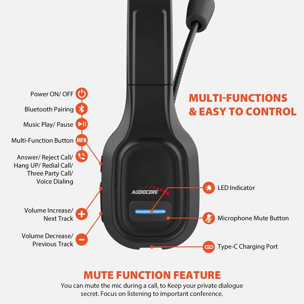 Audiocore 74452 Bluetooth hind ja info | Handsfree seadmed | hansapost.ee