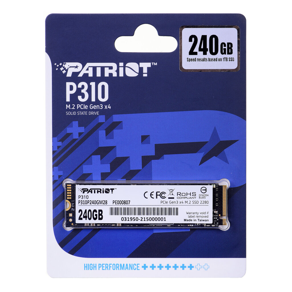 SSD Patriot Viper P310 M.2 PCI-Ex4 NVMe 240GB hind ja info | Sisemised kõvakettad | hansapost.ee