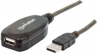 USB-удлинитель Manhattan USB 2.0 A-A M/F 10 м, активный цена и информация | Borofone 43757-uniw | hansapost.ee