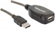 USB pikendus Manhattan USB 2.0 A-A M/F 10m, aktiivne цена и информация | Mobiiltelefonide kaablid | hansapost.ee