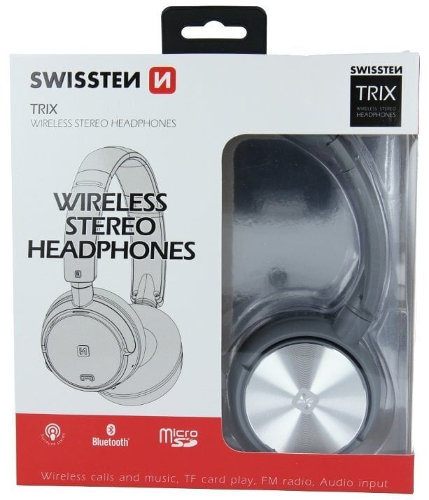 Swissten Trix Bluetooth 4.2 Headphones with FM / AUX / MicroSD / Grey цена и информация | Kõrvaklapid | hansapost.ee