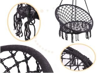 Черное кресло-гамак со спинкой, 80 см цена и информация | Гамаки | hansapost.ee