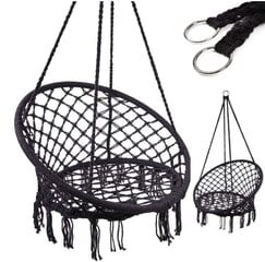 Must võrkkiik-tool seljatoega, 80 cm hind ja info | Võrkkiiged | hansapost.ee