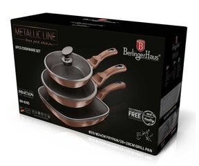 Berlinger Haus graniidist pannikomplekt, 3tk., Rose Gold Line BH-6195 price and information | Pannid | hansapost.ee