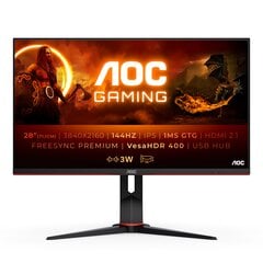 AOC G2 28" IPS 4K Gaming Monitor U28G2XU2/BK hind ja info | Monitorid | hansapost.ee