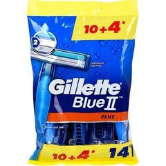 Gillette Blue2 Plus ( 10 + 4 pcs ) - Men's disposable razors цена и информация | Средства для бритья и косметика | hansapost.ee