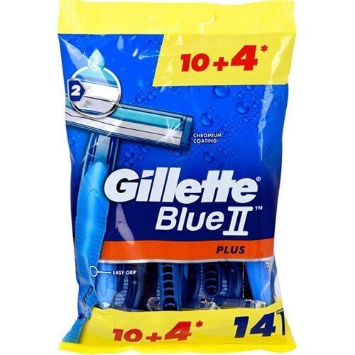 Gillette Meeste ühekordsed pardlid Gillette Blue 2 Plus 10 + 4 tk цена и информация | Raseerimisvahendid | hansapost.ee