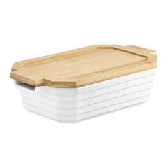 Форма для выпечки Ambition с бамбуковым подносом Blanc, 21x15x6.5 см цена и информация | Формы, посуда для выпечки | hansapost.ee