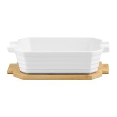 Форма для выпечки Ambition с бамбуковым подносом Blanc, 21x15x6.5 см цена и информация | Формы, посуда для выпечки | hansapost.ee