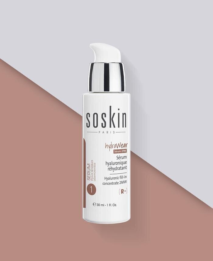 Suure molekulmassiga hüaluroonseerum 2 MW Soskin Paris Hydrawear Serum - Hyaluronic fill-in concentrate 2MW 30ml hind ja info | Näoõlid, ampullid ja seerumid | hansapost.ee