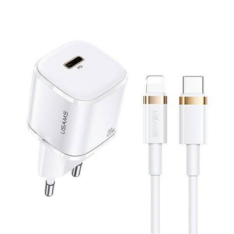 Usams T36 US-CC124 mini seinalaadija 20 W 1x USB-C pistik (tüüp-C) PD3.0 kiirlaadimine iPhone 11 12 13 must (1) цена и информация | Laadijad mobiiltelefonidele | hansapost.ee