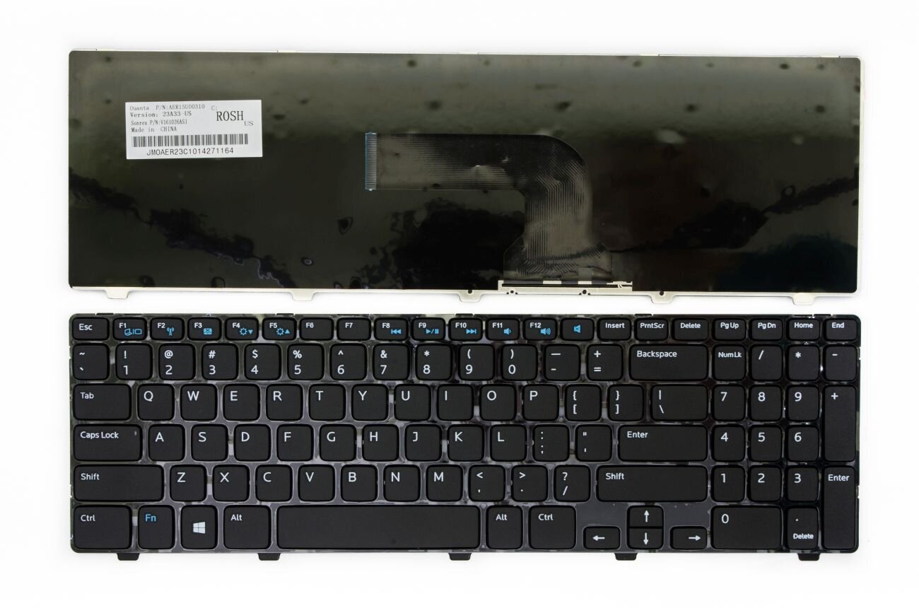 Dell Inspiron 15: 3521, 3537; 15R: 5537, 5521; Vostro: 2521, V2521 hind ja info | Klaviatuurid | hansapost.ee