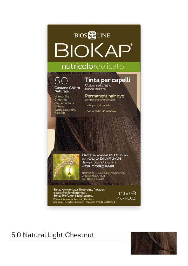 Biokap Nutricolor Delicato 5.0 / naturaalne hele kastan / püsivärv цена и информация | Juuksevärvid | hansapost.ee