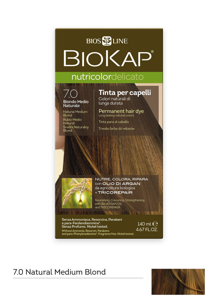 Biokap Nutricolor Delicato 7.0 / naturaalne keskmine blond / püsivärv цена и информация | Juuksevärvid | hansapost.ee