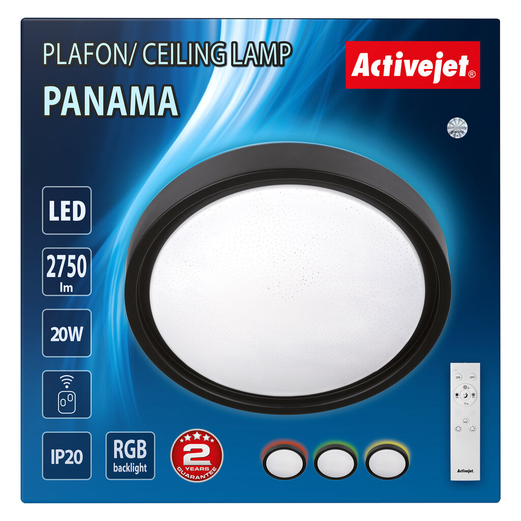 Kaasaegne Activejet PANAMA RGB dimmerdatav LED laeplafond koos puldiga hind ja info | Süvistatavad LED valgustid | hansapost.ee