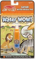 Книга для рисования водой Melissa & Doug Water Reveal "Safaris" цена и информация | Принадлежности для рисования, лепки | hansapost.ee