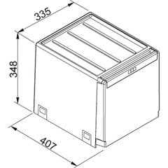 Prügikast Franke, Cube 40 (14l.+2x7l.) цена и информация | Мусорные ящики с креплением на двери | hansapost.ee