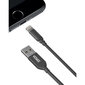 Punutud kaabel YENKEE, 2.0 USB A – Lightning, MFi certified, 480 Mbps, 5V/2.4A, 10W, 1m, alumiiniumkorpus, must hind ja info | Mobiiltelefonide kaablid | hansapost.ee