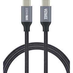 Плетеный кабель YENKEE, 3.1 (поколение 2) USB C - USB C, 10 Гбит/с, 20 В/5 А, 100 Вт, 1,5 м, алюминиевый корпус, черный цена и информация | Yenkee Мобильные телефоны, Фото и Видео | hansapost.ee