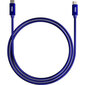 Punutud kaabel YENKEE, 2.0 USB C - USB C, 480 Mbps, 20V/3A, 60W, 2m, alumiiniumist korpus, sinine hind ja info | Mobiiltelefonide kaablid | hansapost.ee