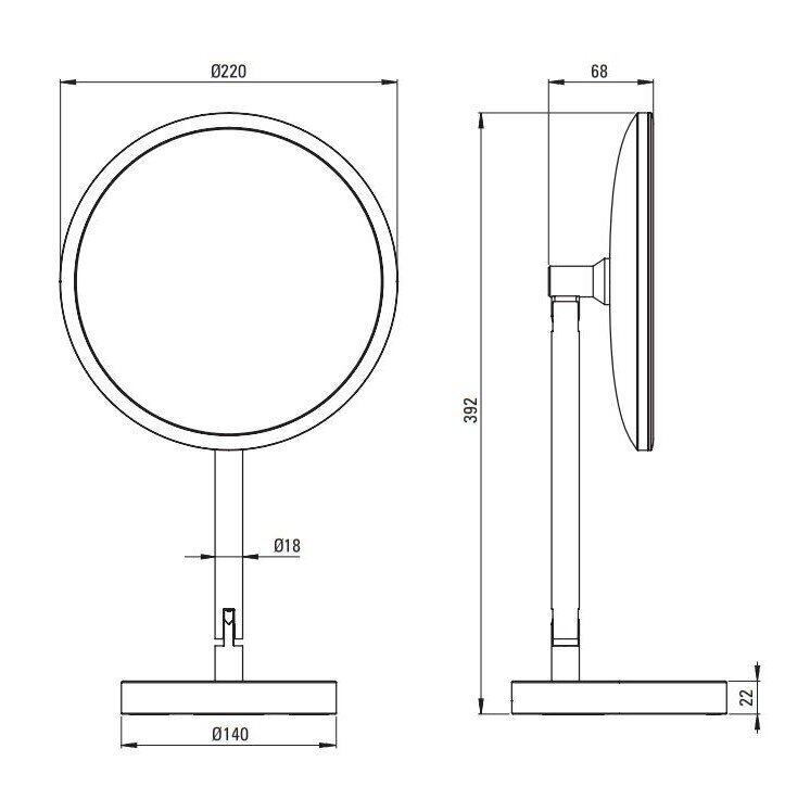 Kosmeetiline peegel LED-iga Deante Silia ADI_0812, Chrome hind ja info | Vannitoa aksessuaarid | hansapost.ee