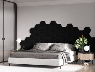 Мягкие настенные панели, 3 шт., Cosmopolitan Design Lovon L4, черные цена и информация | Мягкие стеновые панели | hansapost.ee