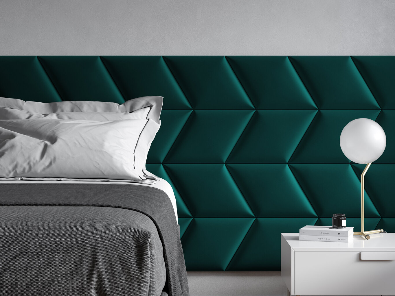 Pehmed seinapaneelid, 3 tk, Cosmopolitan Design Makira L7, sinised цена и информация | Pehmed seinapaneelid | hansapost.ee