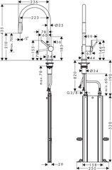 Смеситель для кухни с выдвижным шлангом Hansgrohe Talis M54 72801000 цена и информация | Смесители | hansapost.ee