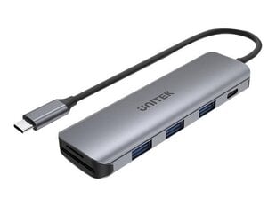 Unitek H1107C Hub, USB-C/3xUSB 3.1, 20.5 cm цена и информация | Адаптеры и USB-hub | hansapost.ee