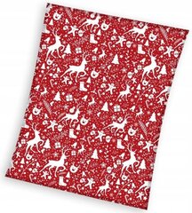 Jõuluteemaline voodikate-pleed KEG-09, punane, 150 x 200 cm hind ja info | Pleedid, voodikatted ja päevatekid | hansapost.ee