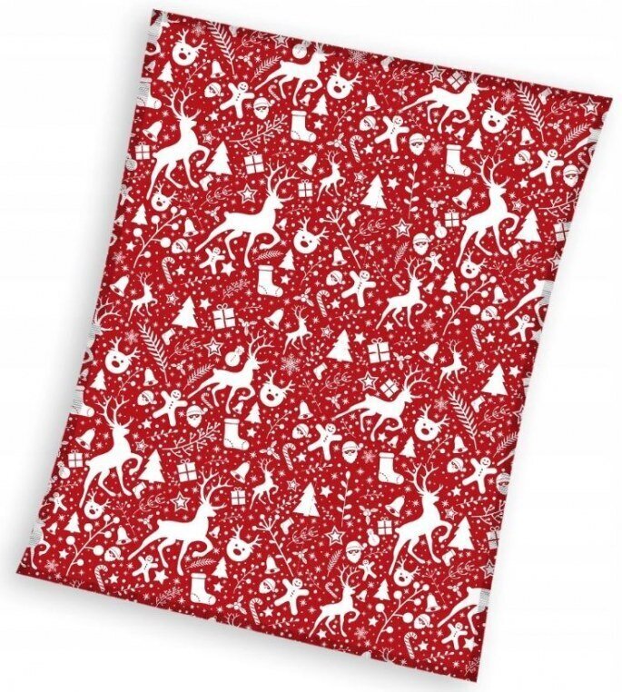 Jõuluteemaline voodikate-pleed KEG-09, punane, 150 x 200 cm hind ja info | Pleedid, voodikatted ja päevatekid | hansapost.ee