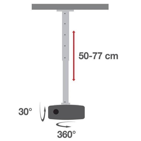 Projektori laekinnitus Techly, 50-77 cm, kuni 15 kg цена и информация | Teleri seinakinnitused ja hoidjad | hansapost.ee