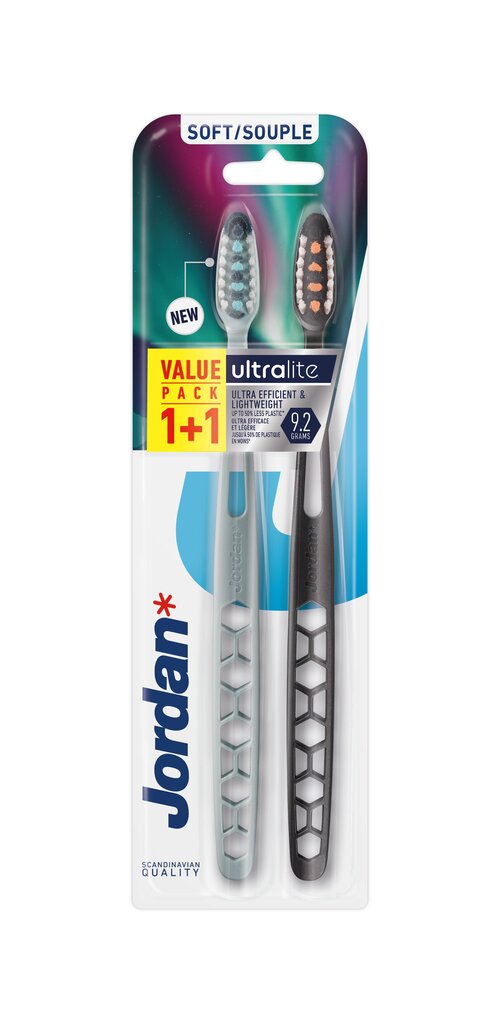 Hambahari Jordan Ultralite 1+1, pehme hind ja info | Hambaharjad, hampapastad ja suuloputusvedelikud | hansapost.ee