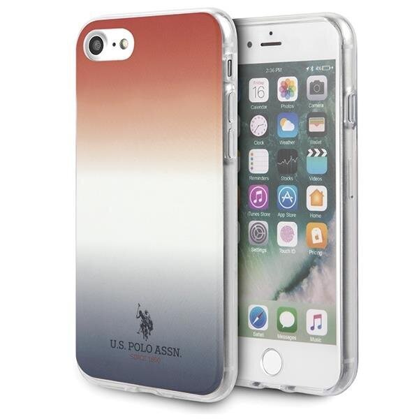 US Polo USHCI8TRDGRB iPhone 7/8 / SE 2022 / SE 2020 punane-sinine цена и информация | Telefonide kaitsekaaned ja -ümbrised | hansapost.ee