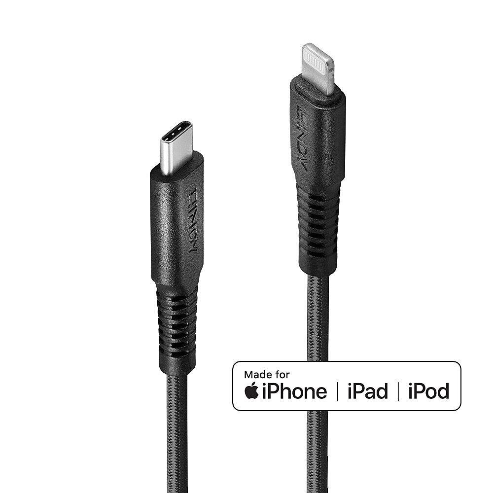 CABLE LIGHTNING TO USB-C 0.5M/31285 LINDY hind ja info | Mobiiltelefonide kaablid | hansapost.ee