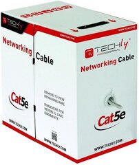 Сетевой кабель Techly, витая пара Cat 5e UTP, коробка 305 м, серый, 100% медь цена и информация | Кабели и провода | hansapost.ee