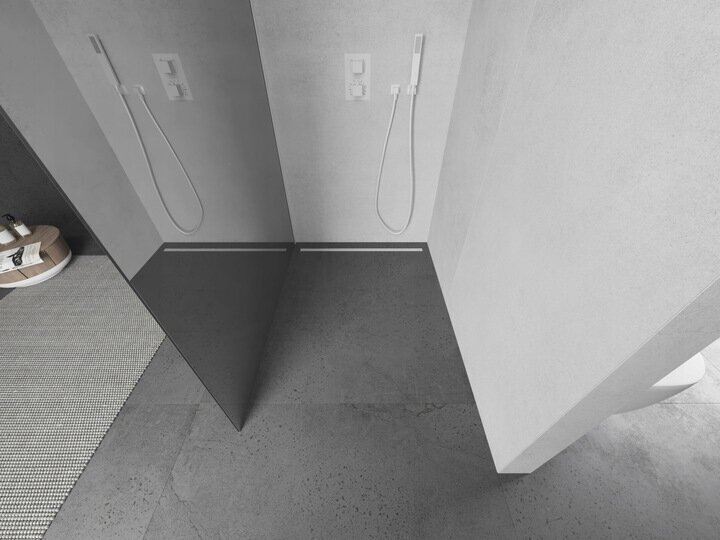 Walk-in dušisein Mexen Kioto, valge/peegelklaas, 70,80,90,100,110,120x200 cm hind ja info | Dušiseinad ja dušiuksed | hansapost.ee
