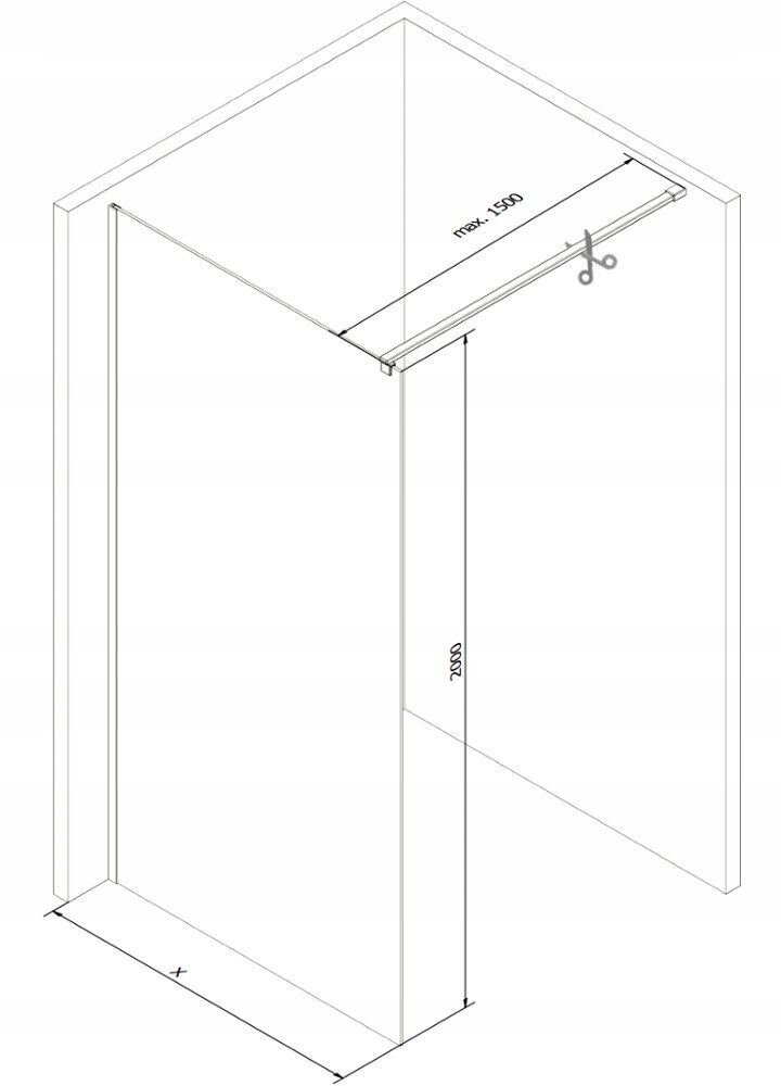 Walk-in dušisein Mexen Kioto, valge/grafiitklaas 70,80,90,100,110,120x200 cm цена и информация | Dušiseinad ja dušiuksed | hansapost.ee