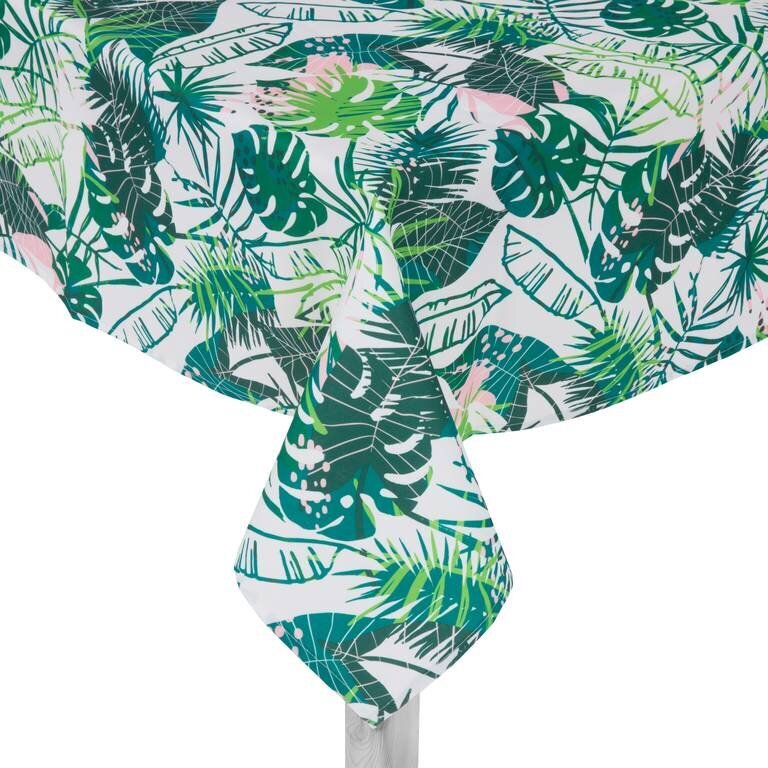 Dekoratiivne laudlina My Home Tropical, valge-roheline, 160 x 280 cm цена и информация | Lauakatted, laudlinad ja servjetid | hansapost.ee