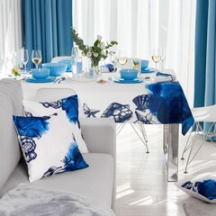 Декоративная скатерть Ambition Blue Lagoon, бело-синяя, 130 x 160 см цена и информация | Скатерти, салфетки | hansapost.ee