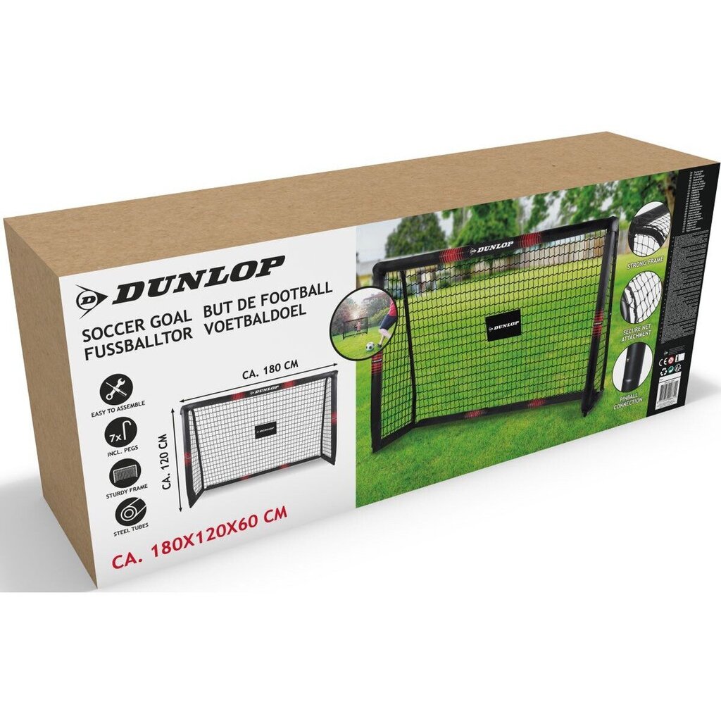 Jalgpallivärav Dunlop Pro Tech, 180 x 120 x 60 cm hind ja info | Jalgpalliväravad ja jalgpallivõrgud | hansapost.ee