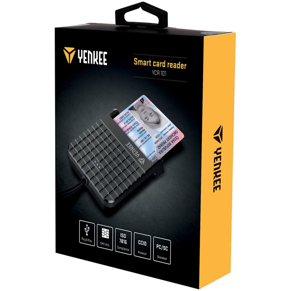Smart kaardilugeja YENKEE YCR 101, 5V,3V&1.8V Smart Cards, ISO 7816 Class A, AB and C hind ja info | USB adapterid ja jagajad | hansapost.ee