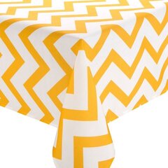 Dekoratiivne laudlina Ambition Yellow Stripes, valge - kollane, 160 x 280 cm hind ja info | Lauakatted, laudlinad ja servjetid | hansapost.ee