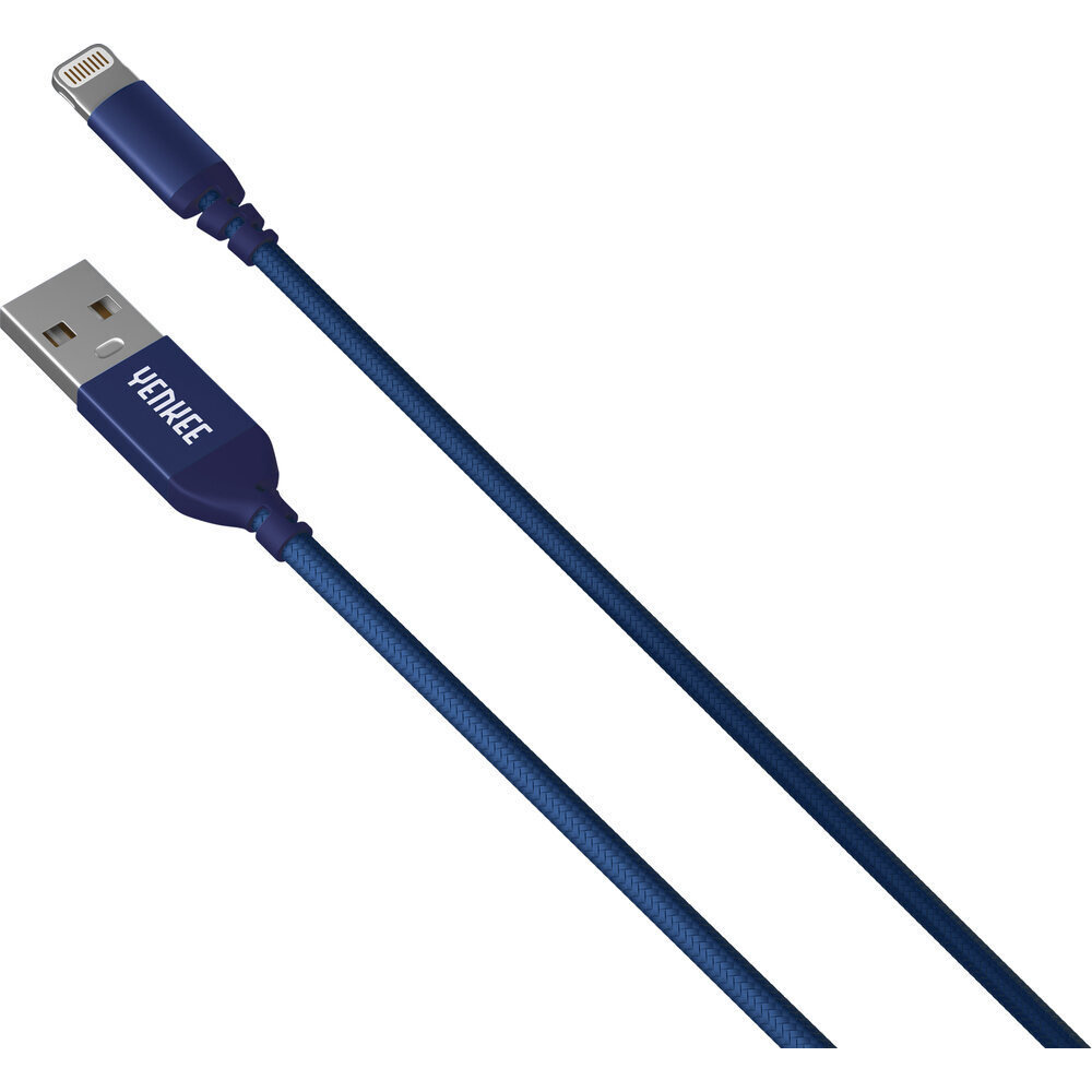 Punutud kaabel YENKEE, 2.0 USB A - Lightning, MFi certified, 480 Mbps, 5V/2.4A, 10W, 1m, alumiiniumist korpus, lilla hind ja info | Mobiiltelefonide kaablid | hansapost.ee