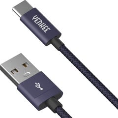 Плетеный кабель YENKEE, 2.0 USB A - USB C, 480 Мбит /с, 3А, 1 м, алюминиевый корпус, фиолетовый цена и информация | Borofone 43757-uniw | hansapost.ee