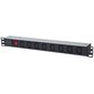 Toitejaotus Intellinet PDU 19” 8x C13, 1x C20, must hind ja info | Juhtmed ja kaablid | hansapost.ee