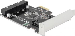 Контроллер DELOCK CARD PCI-E X1->2X USB 3.0 КРОНШТЕЙН ШТИФТА цена и информация | Регуляторы | hansapost.ee