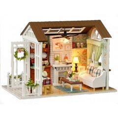 Деревянный кукольный домик гостиная 8008-А, со светодиодной подсветкой цена и информация | Игрушки для девочек | hansapost.ee